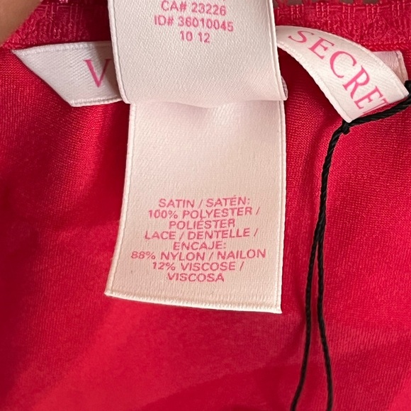 Women’s New Deadstock Victoria’s Secret Babydoll Nighty Top Satin Red Size Large - Picture 8 of 12